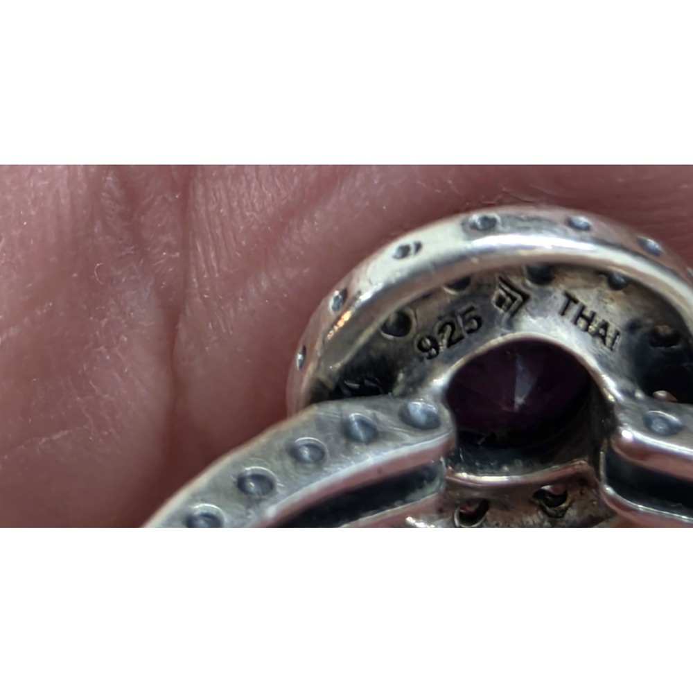 9.25 Sterling Silver Silpada Azure Allure Blue Purple CZ Ring Size 8 Thai - Picture 9 of 9
